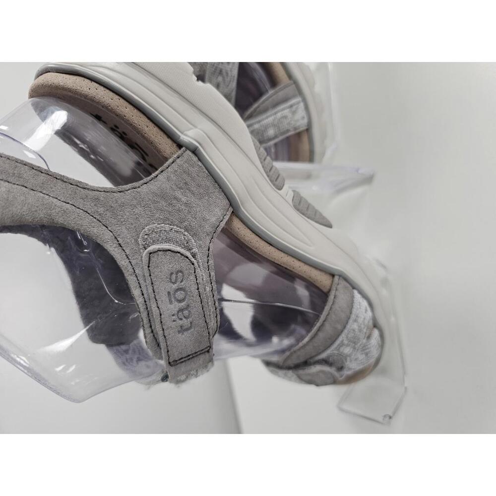 Taos Gray Suede and Fabric Adjustable Strap Sandals - Picture 8 of 15